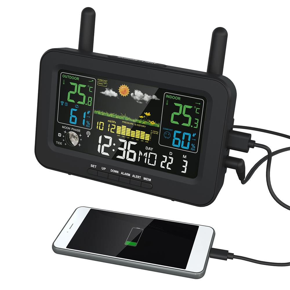 Метеостанции Беспроводные внутренние наружные термометры Цветной ЖК-дисплей Температура Влажность