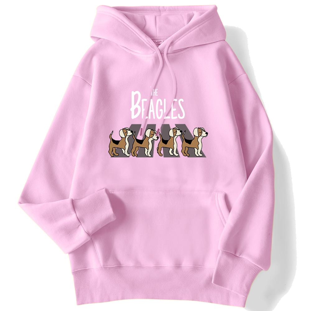Осенняя женская толстовка с капюшоном The Beagles Simplicity Printing Pullover Свободная теплая толстовка с капюшоном Удобные эластичные топы Kawaii Женская уличная одежда