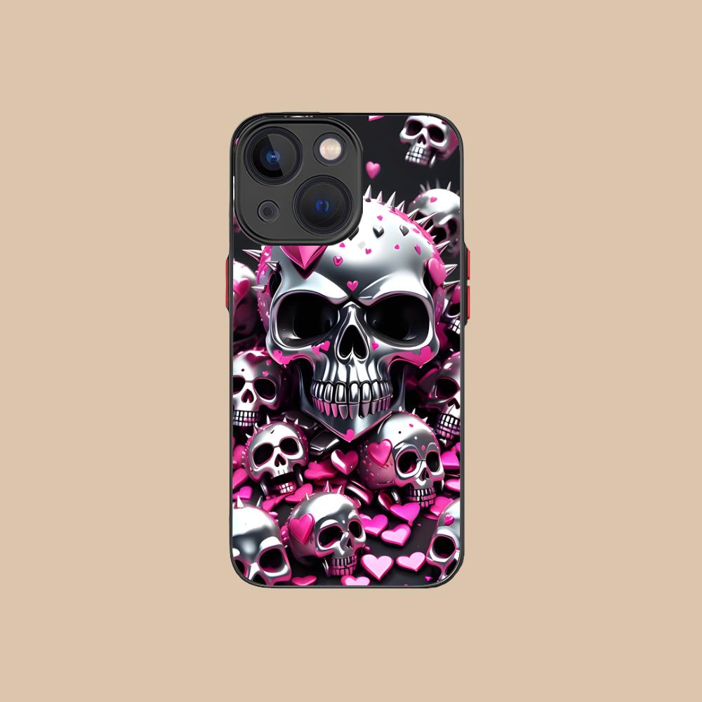 Серебряный Череп Силиконовый Чехол для Мобильного Телефона для iPhone 17 16 15 14 13 12 11 X XR XS Air Pro Max Plus Mini Цветной Чехол