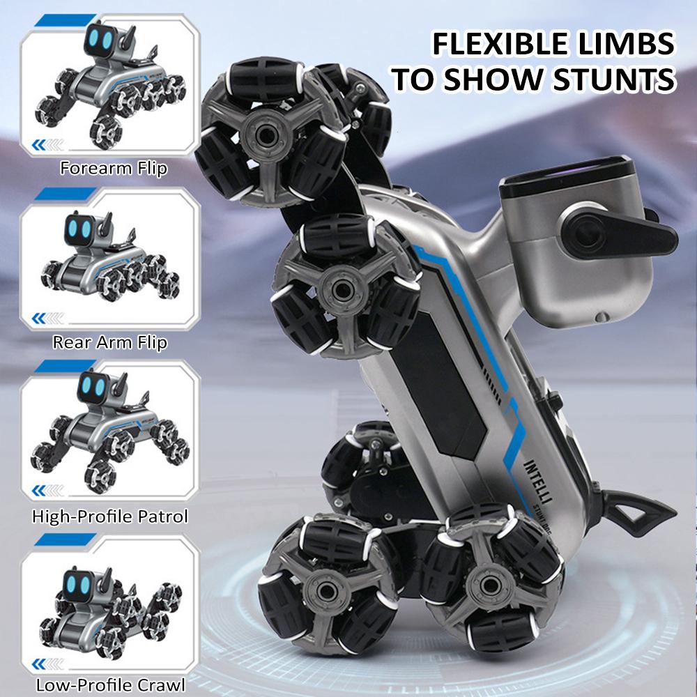 Robot Toy for Kids, 2.4GHz Remote Control Gesture Sensor Stunt Car Toy with LED Light Music for Boys Girls Birthday