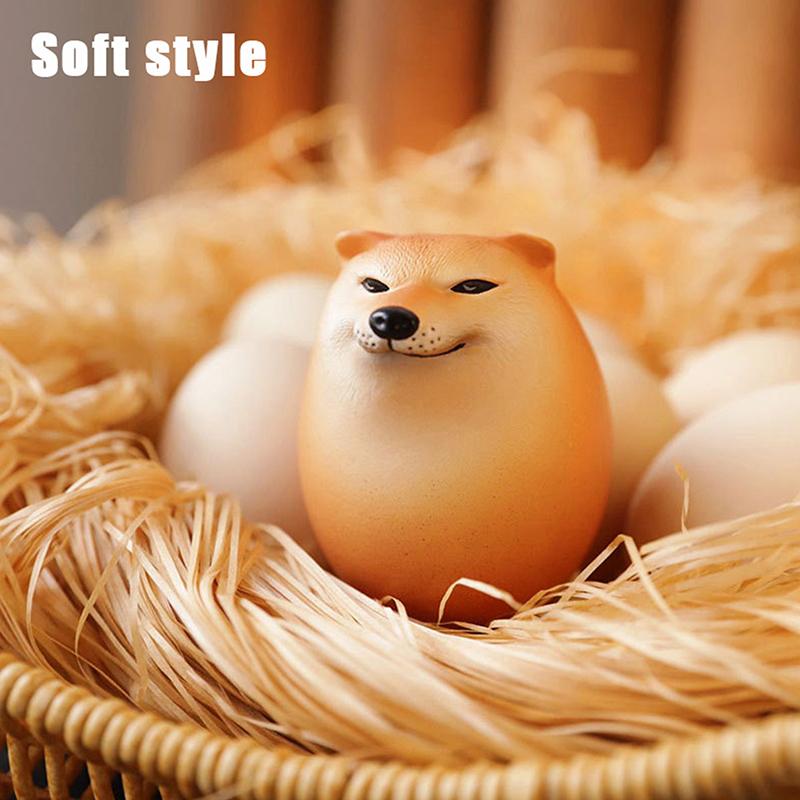 Creative Shiba Inu Realistic Eggs Shape Pvc Desk Decor Dog & Egg Decorations For Home Offices Fun Christmas Year Gifts