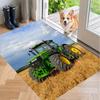 Crystal Velvet Rug with John Deere Design, Soft Non-Slip Floor Mat for Living Room Bedroom Decor