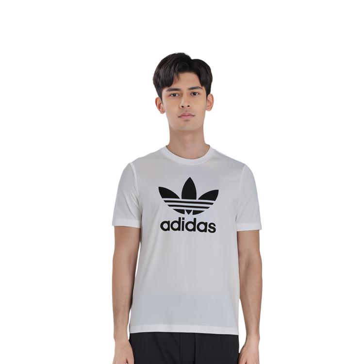 adidas Хлопковая футболка с принтом логотипа-трилистника H06644