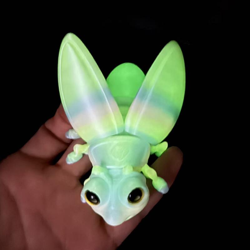 Светящаяся фигурка светлячка, напечатанная на 3D-принтере, Магниты на дверь холодильника, Настольная декоративная скульптура
