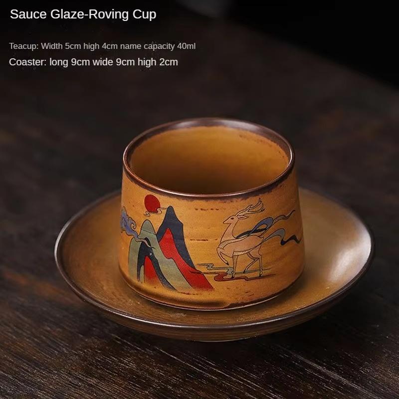 Керамическая кофейная кружка ручной работы с деревянной ручкой - Ретро чайная чашка, Офисная чашка для воды, Дизайн с фильтром, Уникальный подарок на день рождения