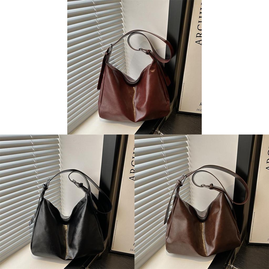 Womens Fashion Pu Shoulder Bag With Zipper Closure And Inner Phone Pocket For Casual Wear