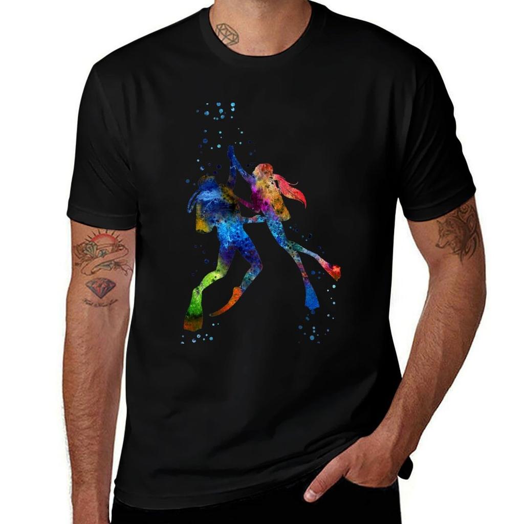 Scuba Divers Scuba Couple Scuba Divers Couple Diving Tshirt Breathable Gym Short Sleeve Tshirt