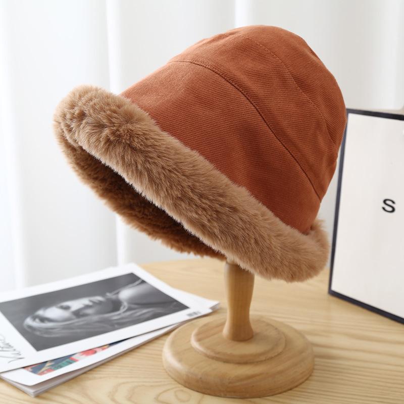 Зимняя женская плюшевая кепка-рыбак, толстая пушистая меховая панама, однотонная панама, ветрозащитная женская теплая шапка с козырьками