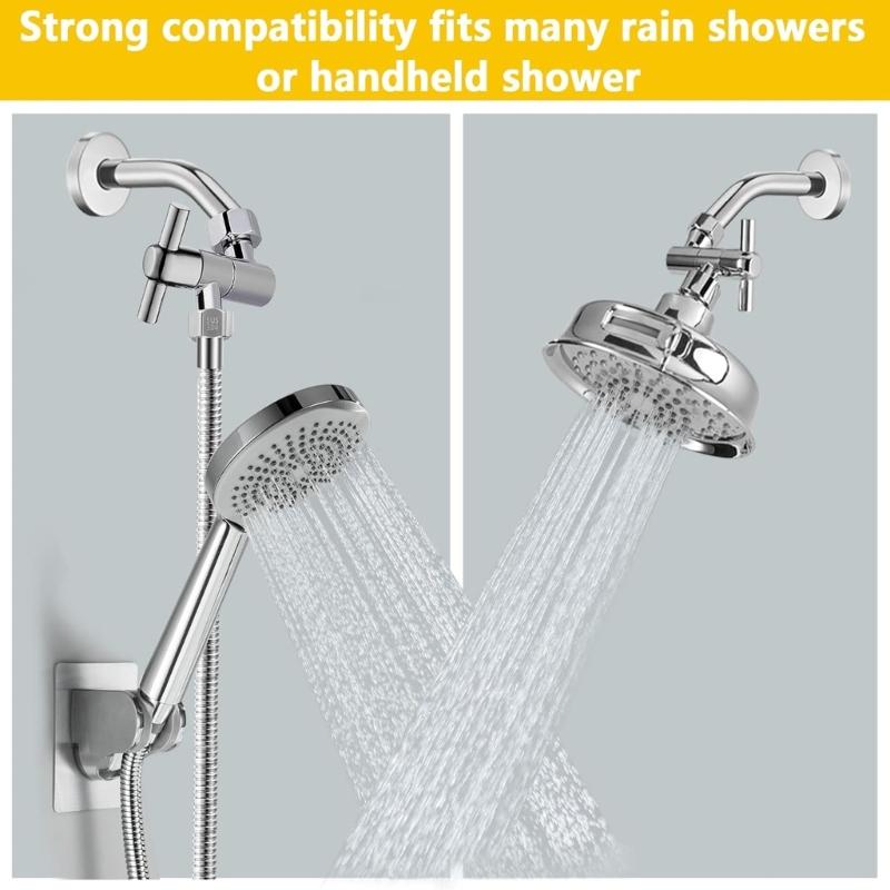 Adjust Shower Arm Extension 360 Degree Rotatable All Metal Adapters Universal 1/2 Thread Space Saving for Bathroom