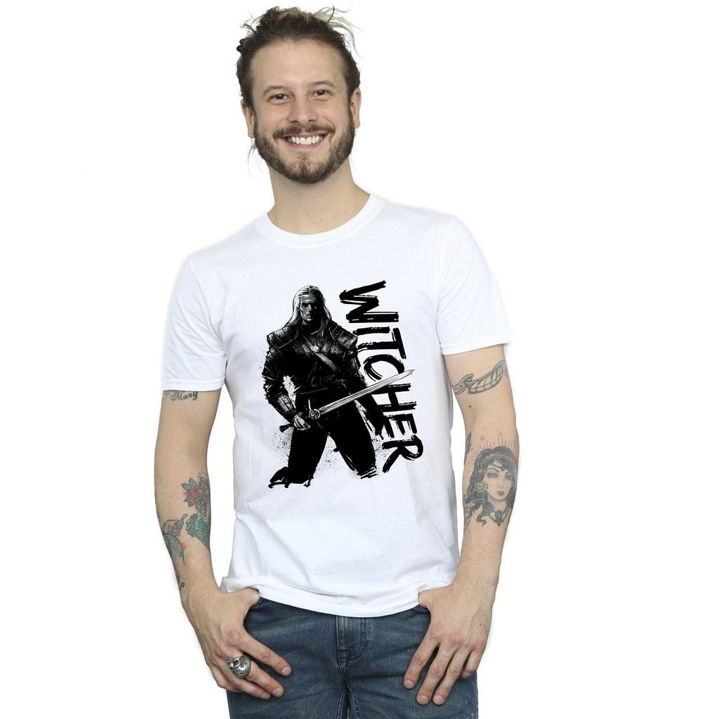 Netflix Mens The Witcher Sketch Geralt T-Shirt