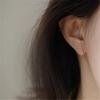 Серьги-мини бантики из серебра 925 пробы с покрытием 14K золотом для женщин, гладкие, милые, маленькие ювелирные аксессуары