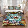 3Pcs Cartoon Characters Battle Bedding Set Quilt Cover Pillowcase Home Christmas Xmas Halloween Gift 1 Duvet Cover 2 Pillowcase M924102