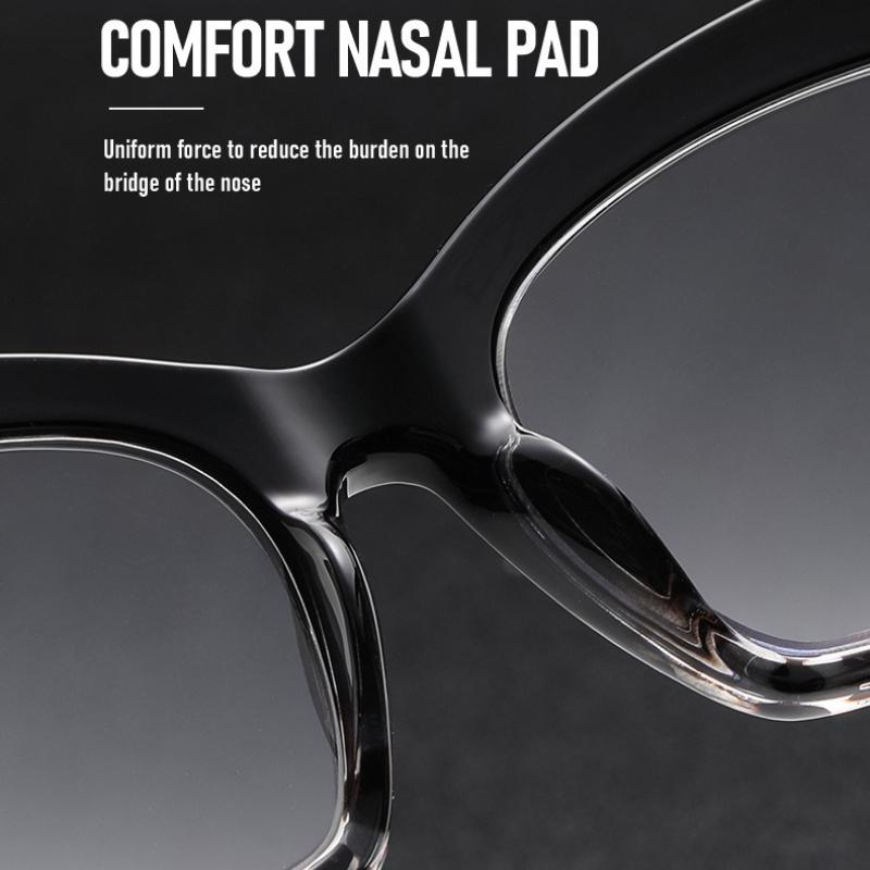 Large-Rimmed Spectacles Anti-Blue Light Presbyopia Glasses Transparent Lenses Reading Glasses For Middle-Aged And Old People