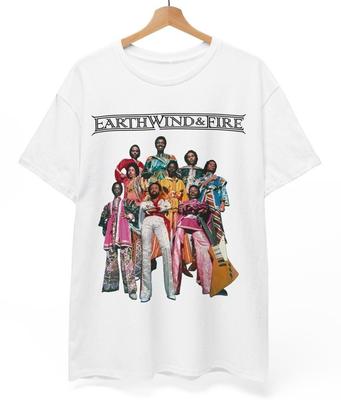 ГОРЯЧАЯ Футболка Earth Wind and Fire, Фанк, Соул, Диско, Поп, Джаз Музыка, Унисекс Группа Унисекс Футболка