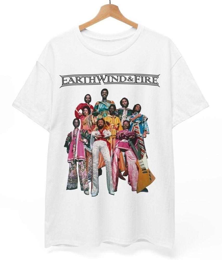 ГОРЯЧАЯ Футболка Earth Wind and Fire, Фанк, Соул, Диско, Поп, Джаз Музыка, Унисекс Группа Унисекс Футболка