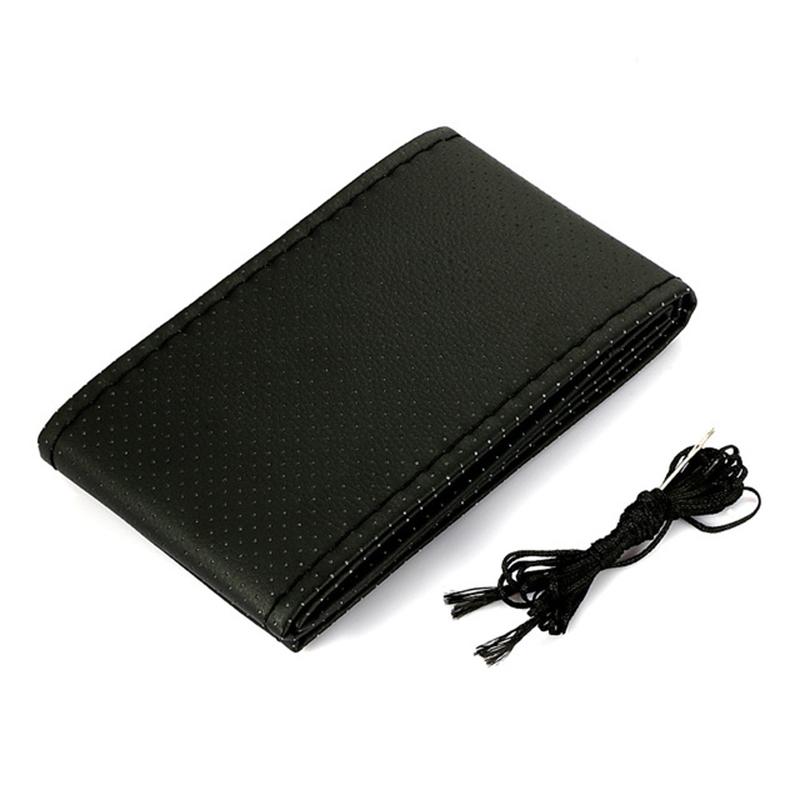 Чехол на руль автомобиля, иглы и плетеная нить, чехлы из искусственной кожи, автомобильные чехлы, 3 цвета, мягкая текстура «сделай сам», мягкие автоаксессуары