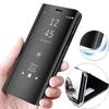 Умный зеркальный противоударный чехол для телефона для Samsung Huawei Honor Xiaomi Redmi iPhone OnePlus Магнитный флип-чехол из искусственной кожи