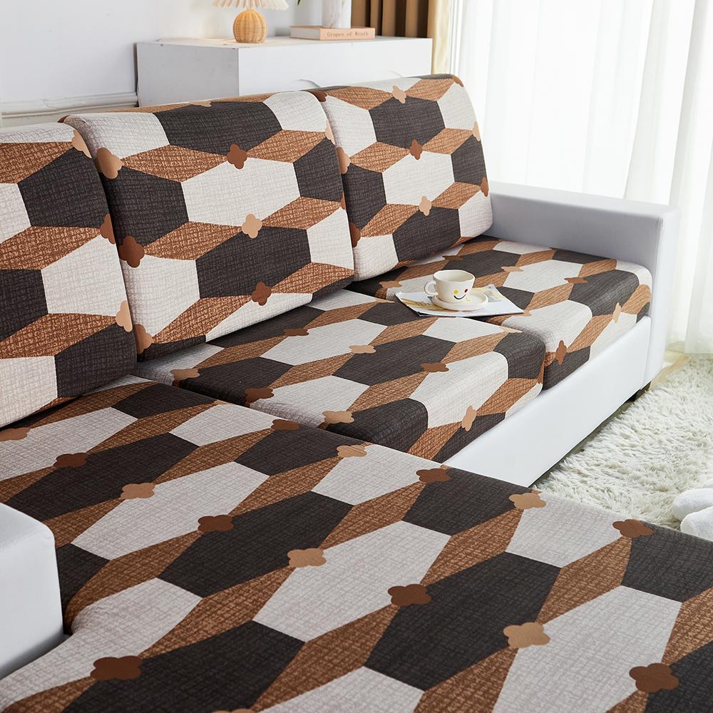 Elastic Printing Sofa Cushion Covers Washable Removable L-Shaped Protective Cover For Living Room Office Hotel