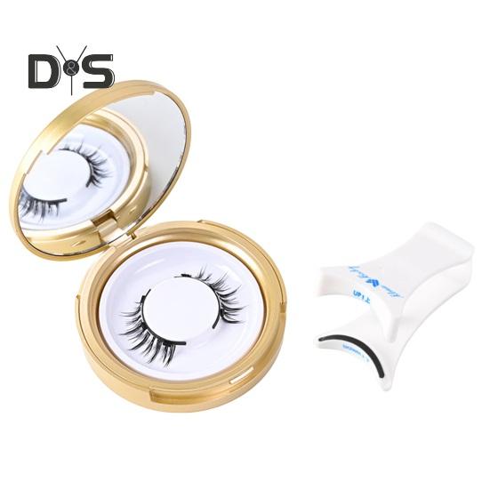 1 Set Magnetic False Eyelashes with Lash Applicator Clip Reusable Natural Wispy Double Sided Magnetic Fake Lashes with Clamp Women Eye Makeup Tools