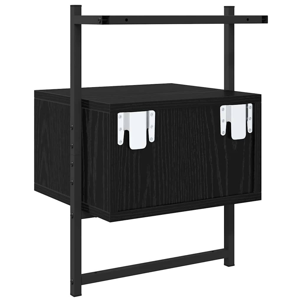 Nightstand Black Oak Effect 35 x 30 x 51 cm Wood Based Panel