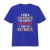 Мужская футболка The Comeback Is Always Greater Than Setback Черная 3XL винтажная стираная модная графическая уличная одежда