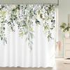 Маленькая свежая цветочная листва Цветы Шторка для душа Ванная комната Водонепроницаемый полиэстер Разные размеры 3D-печать Шторы для ванной душа