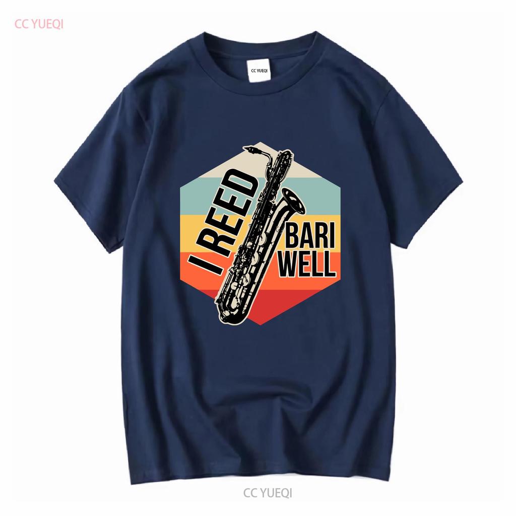 Т-shirt с принтом Саксофонист Саксофон Баритон Саксофон Музыкант винтажный Стирка Повседневный Унисекс Удобный Топ Для Повседневной Носки