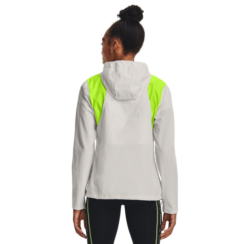 Under Armour Куртка для бега с капюшоном и полумолнией Color Block, женская, серая 1376815-006