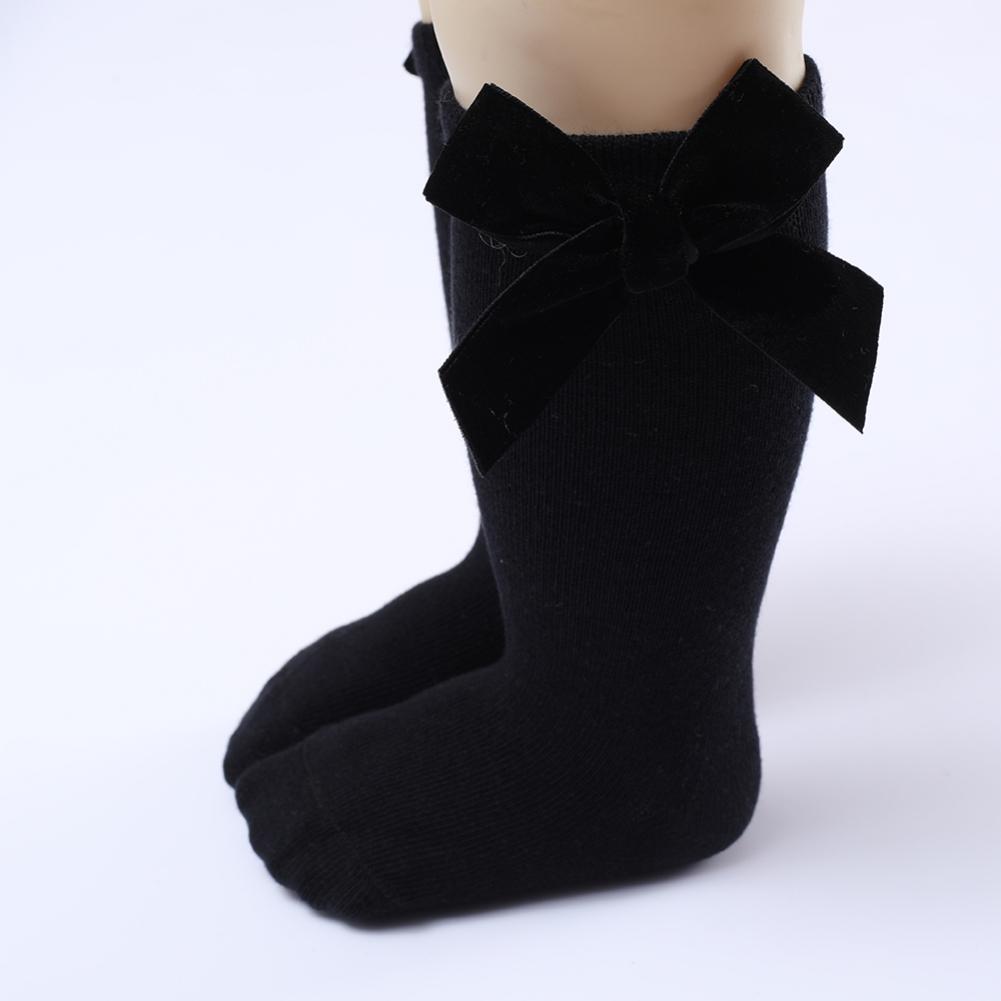 Носки для девочек Носки принцессы с бантом Гольфы для младенцев Носки до колена Тонкие хлопковые носки для новорожденных