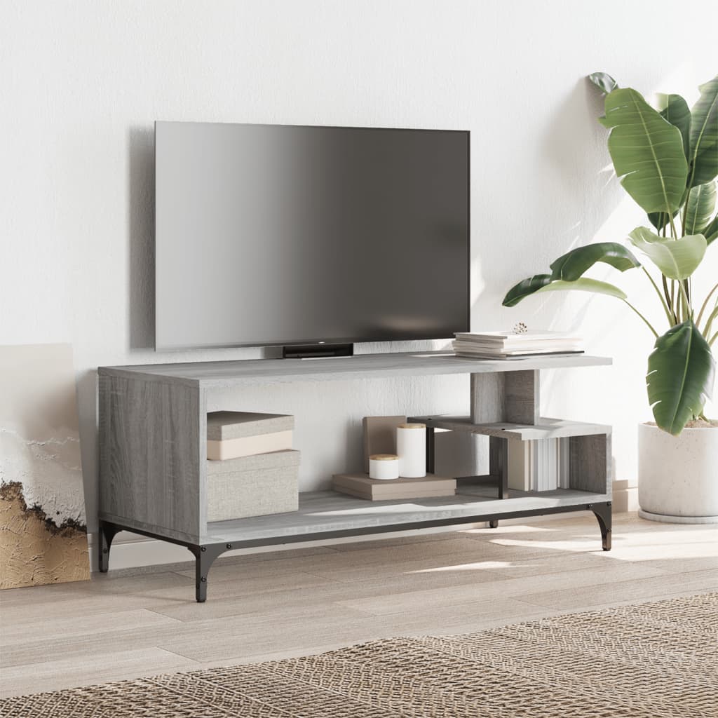 TV Stand in Grey Sonoma 102 x 40 x 41 cm Made of Particleboard and Steel