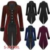 Men's Fashion Medieval Vintage Tuxedo Victorian Gothic Steampunk Cosplay Costume Tailcoat Male Noble Long Jacket Coats