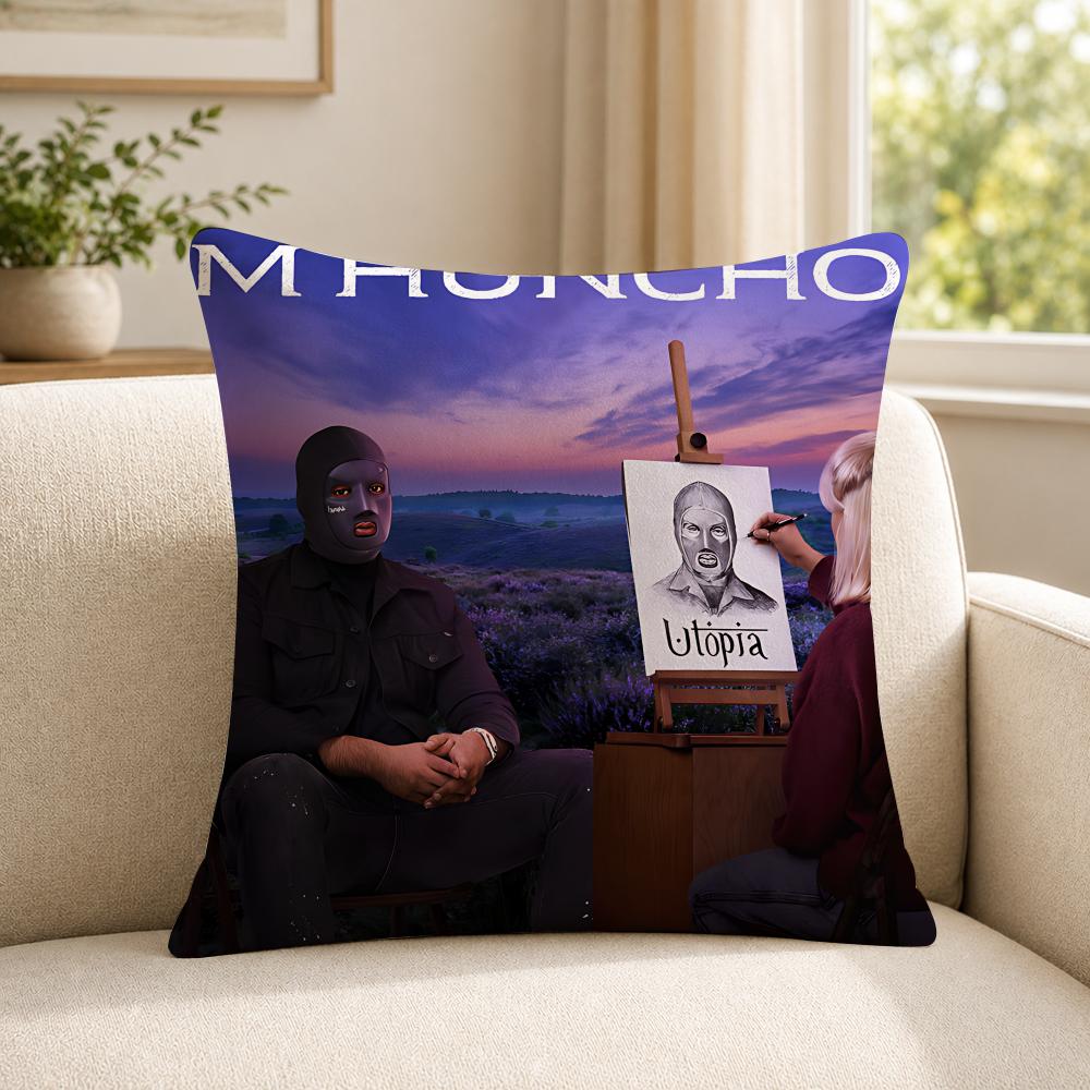 Rapper MM Huncho Cushion Cover Soft Short Plush SkinFriendly Cushion Case for MultiScene Use