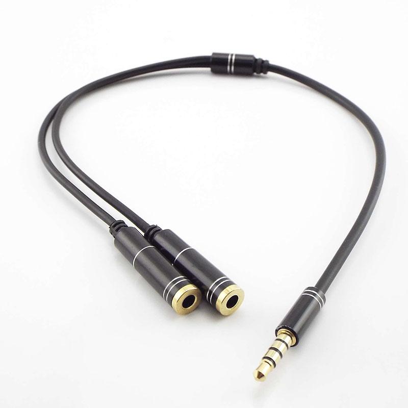 3.5mm Stereo Audio Cable Male To 2 Female Headset Mic Y Splitter Cable Adapter Mobile Phone Adapter Converter Connector