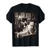 [Funny Cat T-Shirt] Vintage Cat Smoking Tattoo Artist Funny Meme Inked Kitty T-Shirt