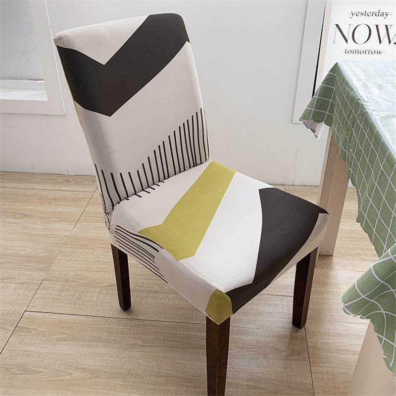 Простой однотонный эластичный чехол на стул из ткани с принтом для дома, офиса, столовой, пылезащитный чехол на сиденье стула, домашний чехол-накидка на стул