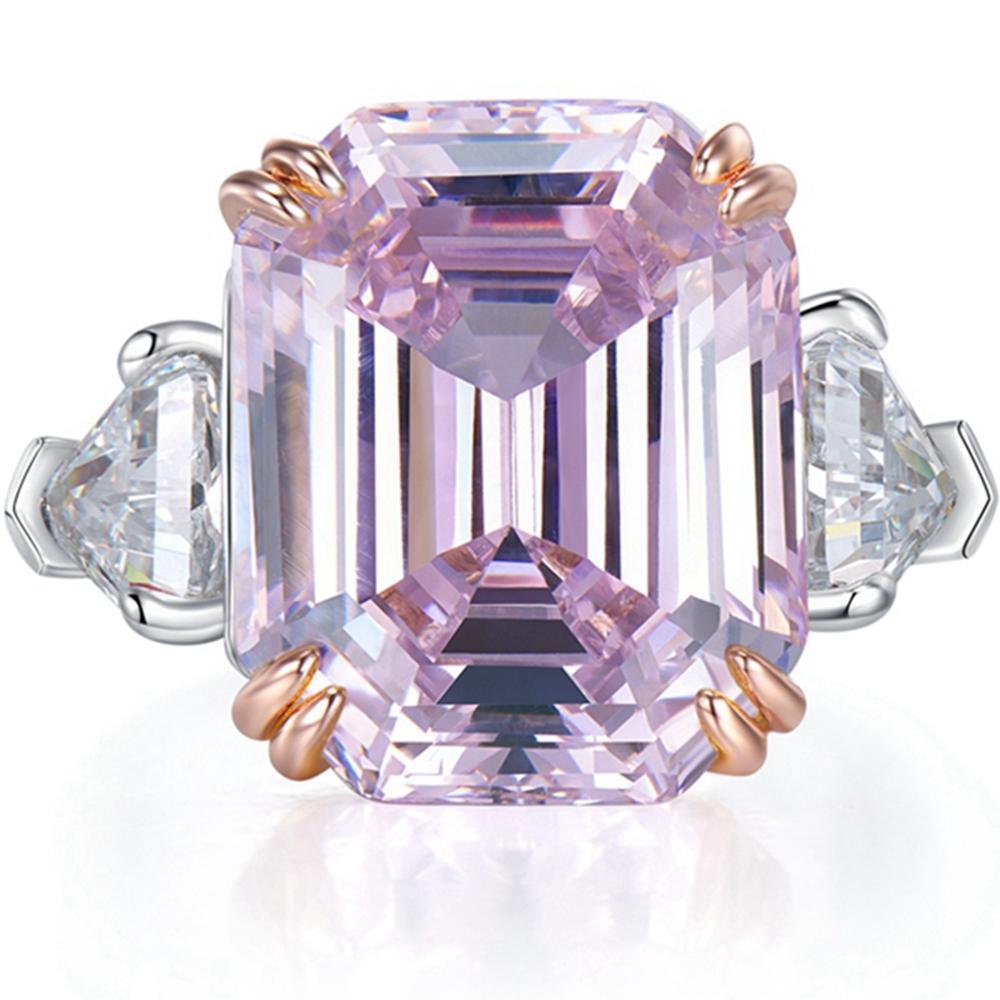 Модное кольцо из белого золота 18 карат, 13*16 мм, с сапфиром, граненый драгоценный камень, кольцо для женщин, подарок на годовщину, ювелирные изделия из стерлингового серебра 925 пробы