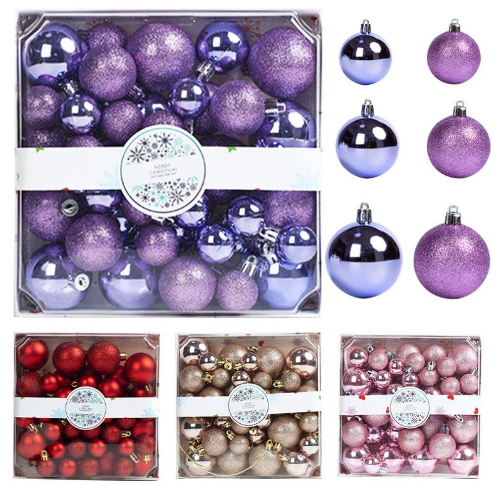 44pcs 3/4/5CM Christmas Ball Set Shatterproof Waterproof Christmas Tree Decoration Pendant Delicate Hanging Ornament