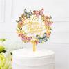  Gold Butterfly Happy Birthday Cake Topper Rose Gold Acrylic Kids Birthday Party Cake Topper Dessert Decoration Baby Shower