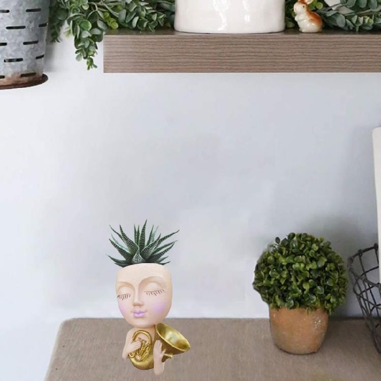 Кукла с формами для бетонных горшков в виде рогов DIY Формы для ваз Силиконовый материал для DIY