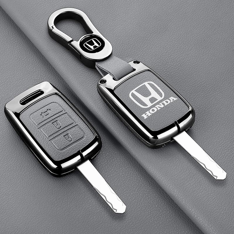 Leather Smart Key Bag Car Remote Key Case Cover Shell Protector For Honda Accord CIVIC CRV Jazz HR-V HRV 2013 2014 2015 2016 LV4