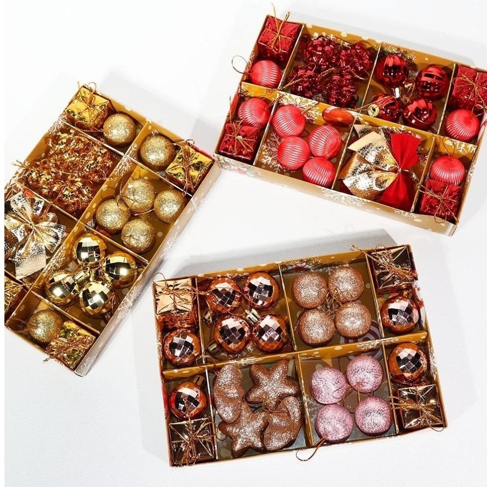 Plastic Christmas Ball Ornament Set Glitter Christmas Hanging Ornaments Home Decoration