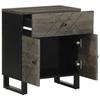 VidaXL Table de chevet noir 50x33x60 cm bois de manguier massif, table d'appoint, armoire de lit, table d'appoint pour la 4017695