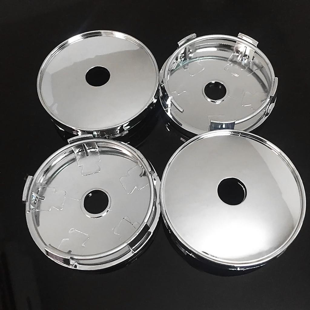 Колпак ступицы, Колпак центра колеса, Крышка центральной ступицы, Комплект из 4 штук, Хромированный, Серебристый, 2,4 дюйма (60 мм)