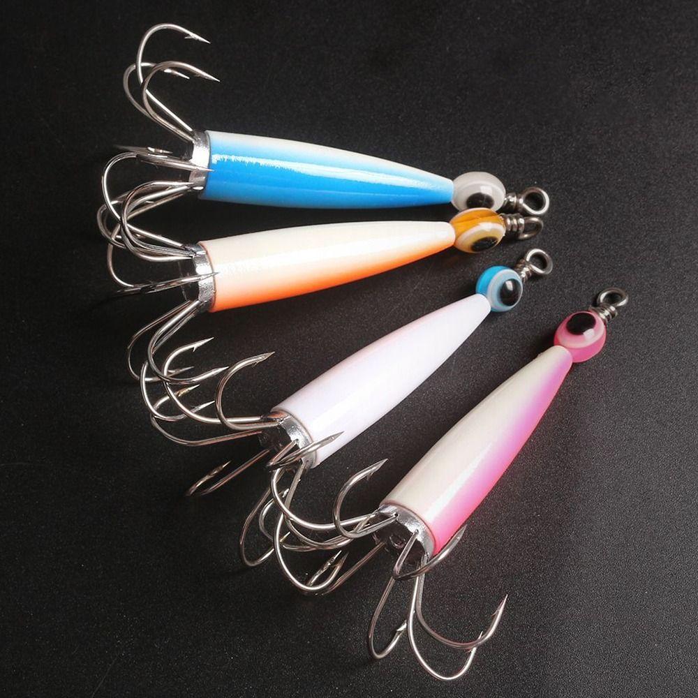 Luminous Jigs Angling Squid Hook with fish eyes Octopus Bait Fishing Tackle Wood Shrimp Lures