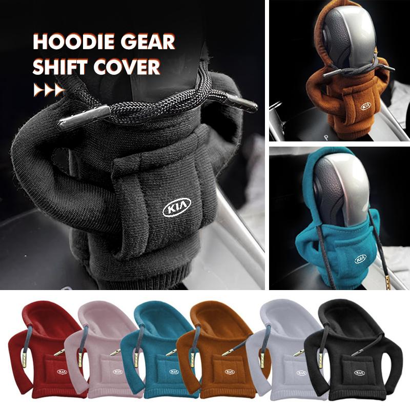 YQOF3 Universal Car Gear Shift Mini Hoodie Cover Shift Cover Handle Decoration For KIA Ceed Sportage Rio K5 K2 Optima Cerato Venga