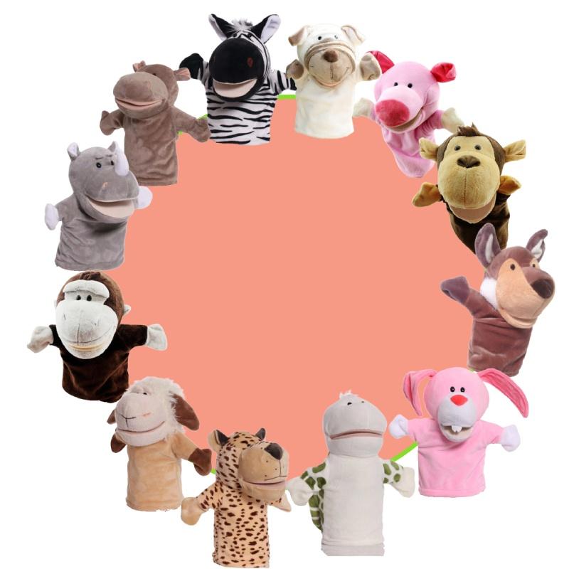 Набор пальчиковых кукол-животных для интерактивного рассказывания историй с волком, кроликом, обезьяной и крокодилом