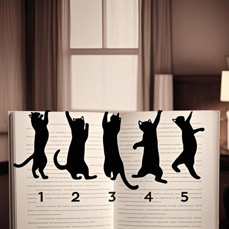 5 шт. Металлические закладки на кошачью тематику, Закладки из нержавеющего железа, Разделители страниц для блокнота, романа, журнала, планера, скрапбукинга