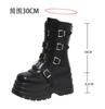 Fashion Women Punk Boots 8 CM Platform Outdoor Shoes Personalized Metal Design Chunky Boots Cool Nightclub Party Casual Zip Shoes 35-42