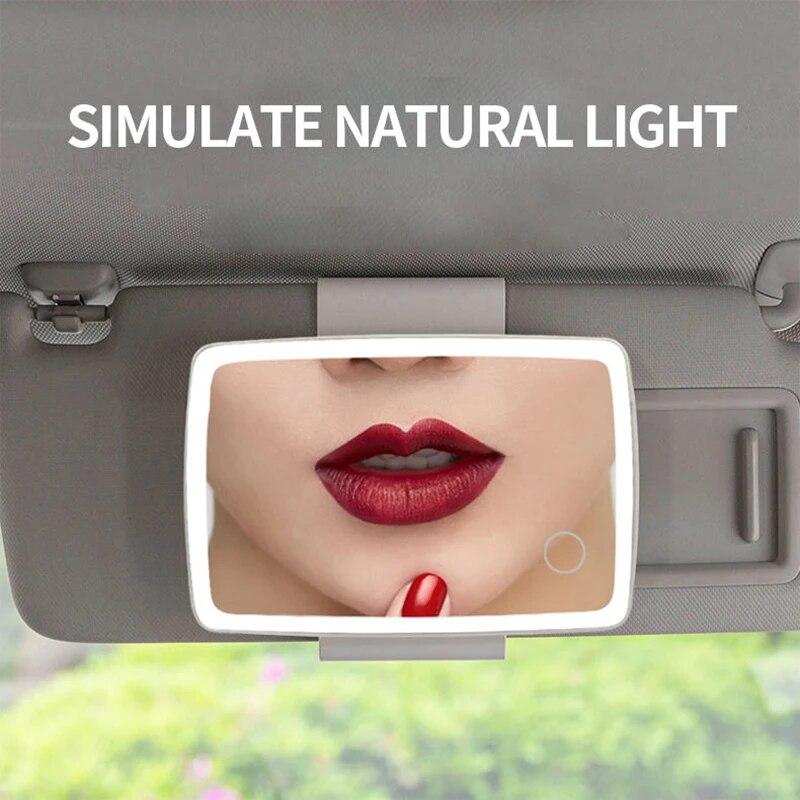 1 шт. универсальные аксессуары для салона автомобиля авто козырек три регулируемые шестерни зеркало для макияжа со светодиодной подсветкой для девочек и женщин
