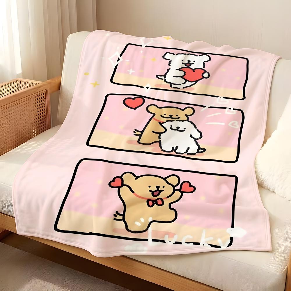 Фланелевое одеяло с персонажем L-Line P-Puppy Throw, подходит для диванов, кроватей, офисов, путешествий, походных стульев